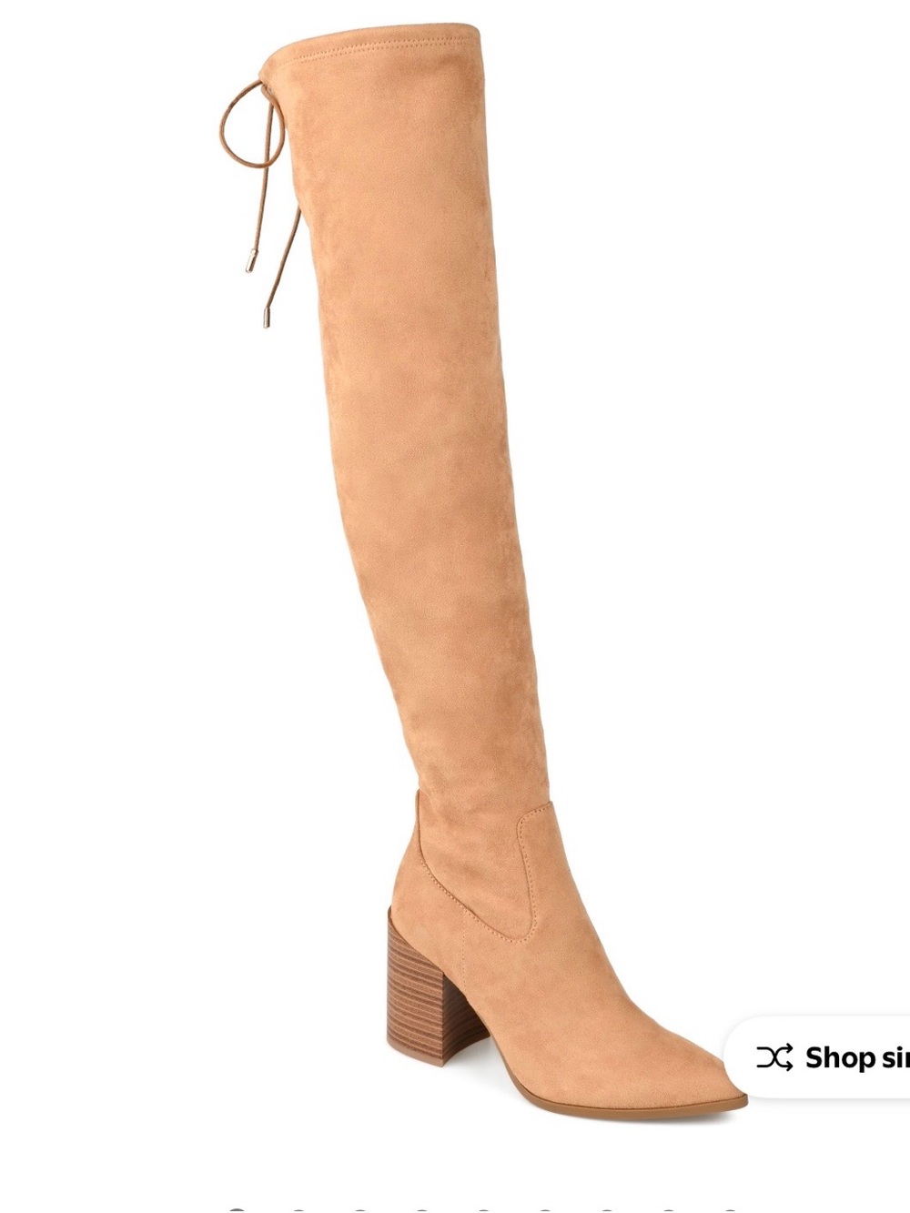 Journee Paras Over-the-Knee Stacked Heel Boots in Tan